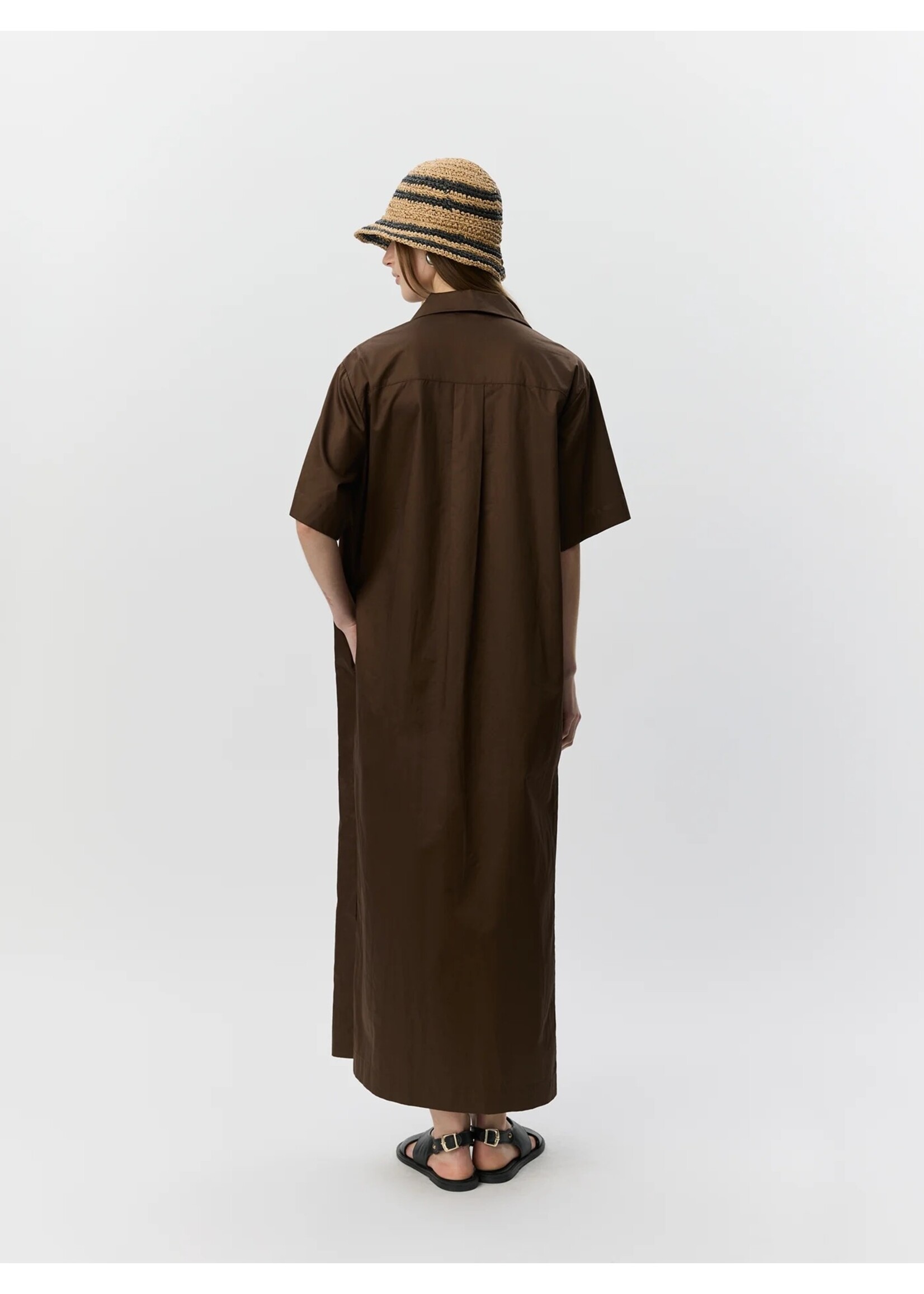 SOFIE SCHNOOR SS ASANA OVERSIZE SHIRT DRESS INTENSE BROWN