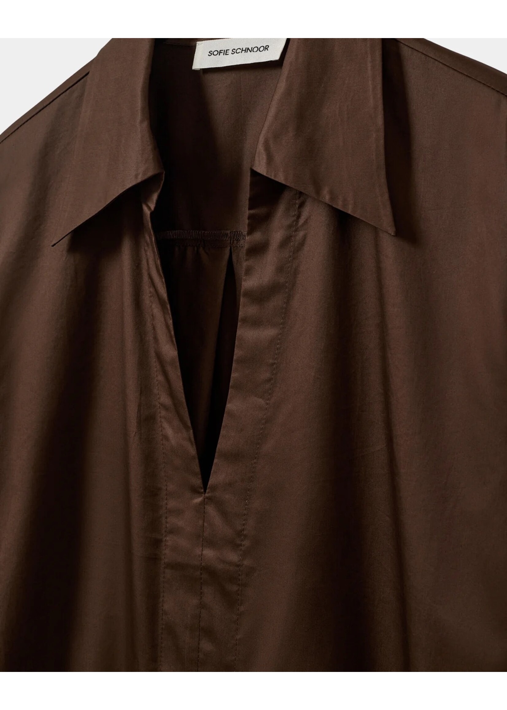 SOFIE SCHNOOR SS ASANA OVERSIZE SHIRT DRESS INTENSE BROWN