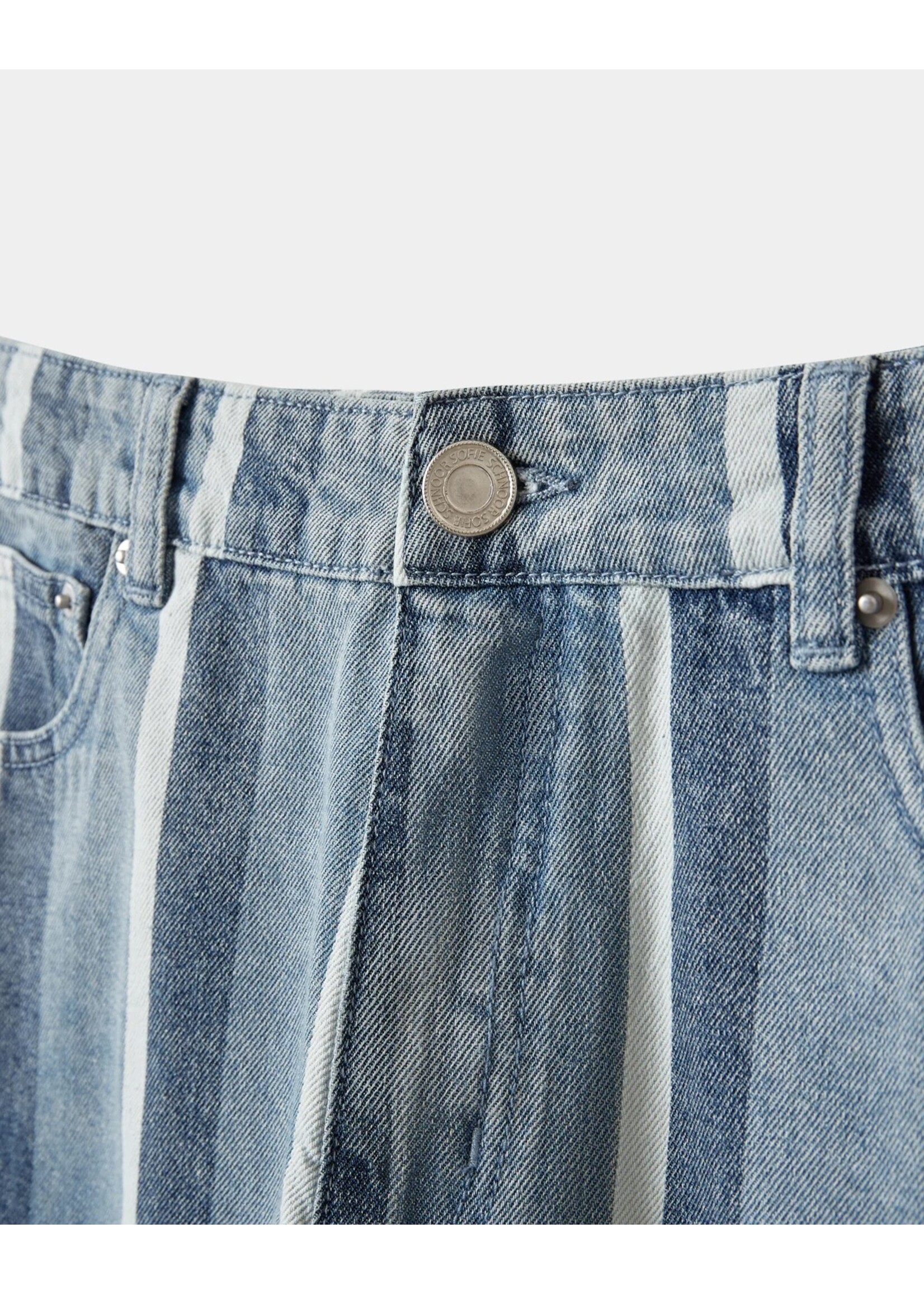 SOFIE SCHNOOR SS OZILASW STRIPED  BLUE DENIM SHORTS