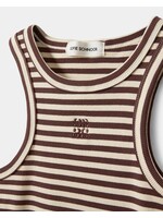 SOFIE SCHNOOR SS BECASW  BROWN STRIPED RIB TANK TOP