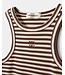 SOFIE SCHNOOR SS BECASW  BROWN STRIPED RIB TANK TOP
