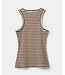 SOFIE SCHNOOR SS BECASW  BROWN STRIPED RIB TANK TOP