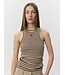 SOFIE SCHNOOR SS BECASW  BROWN STRIPED RIB TANK TOP
