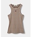 SOFIE SCHNOOR SS BECASW  BROWN STRIPED RIB TANK TOP