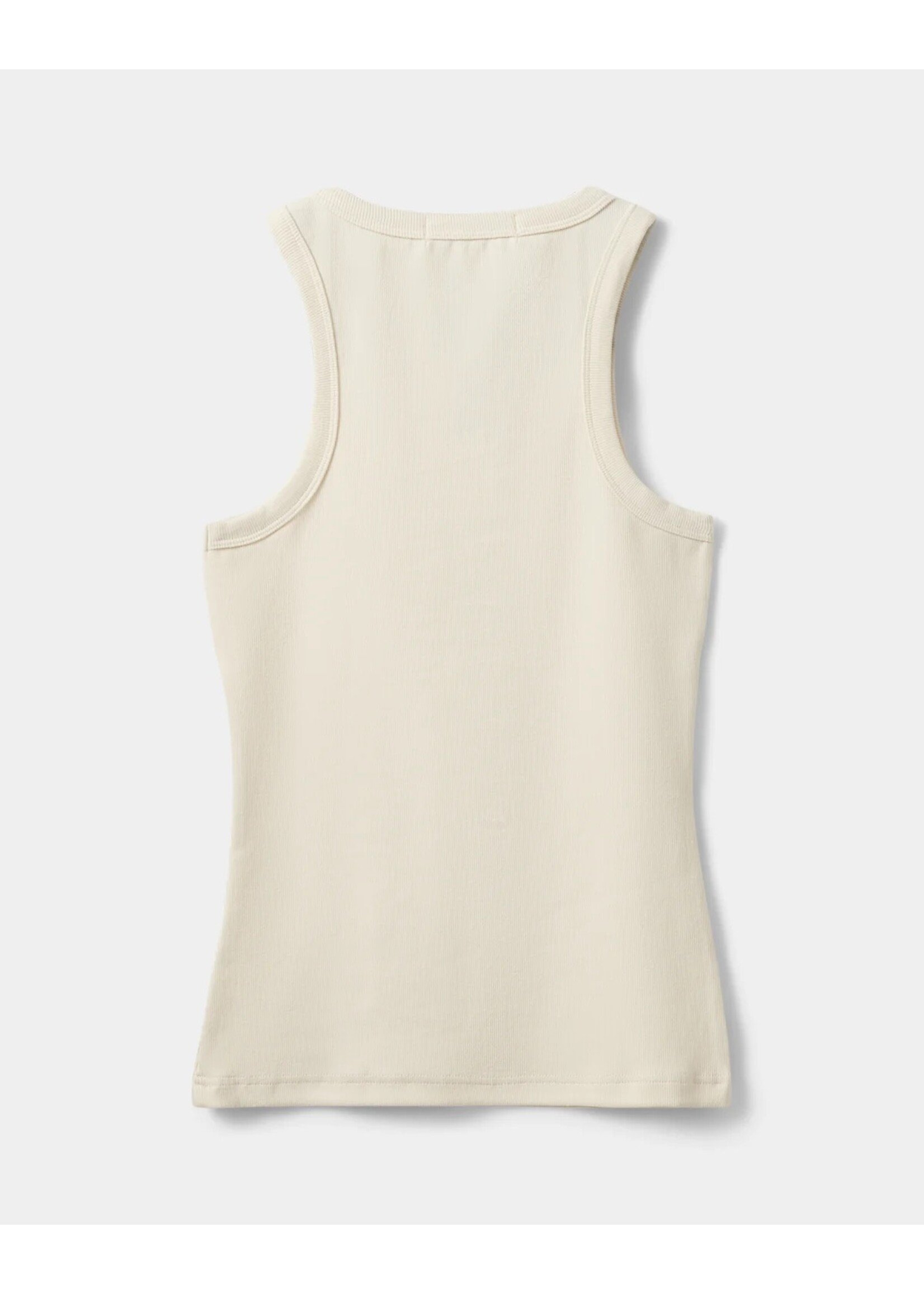 SOFIE SCHNOOR SS BECASW STRIPED RIB TANK TOP CREAM WHITE