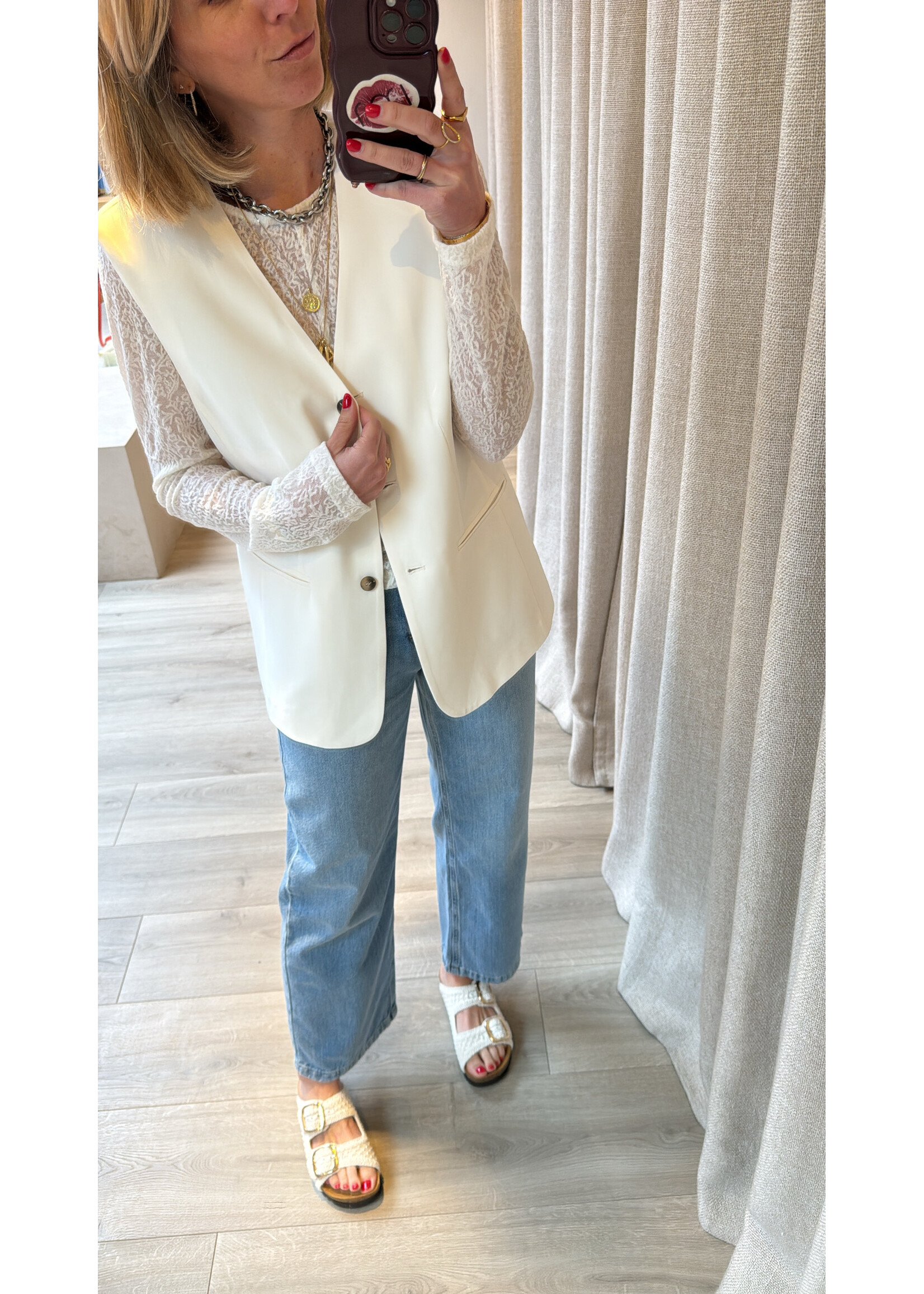 SELECTED FEMME SLFELLIE SL VEST EGRET