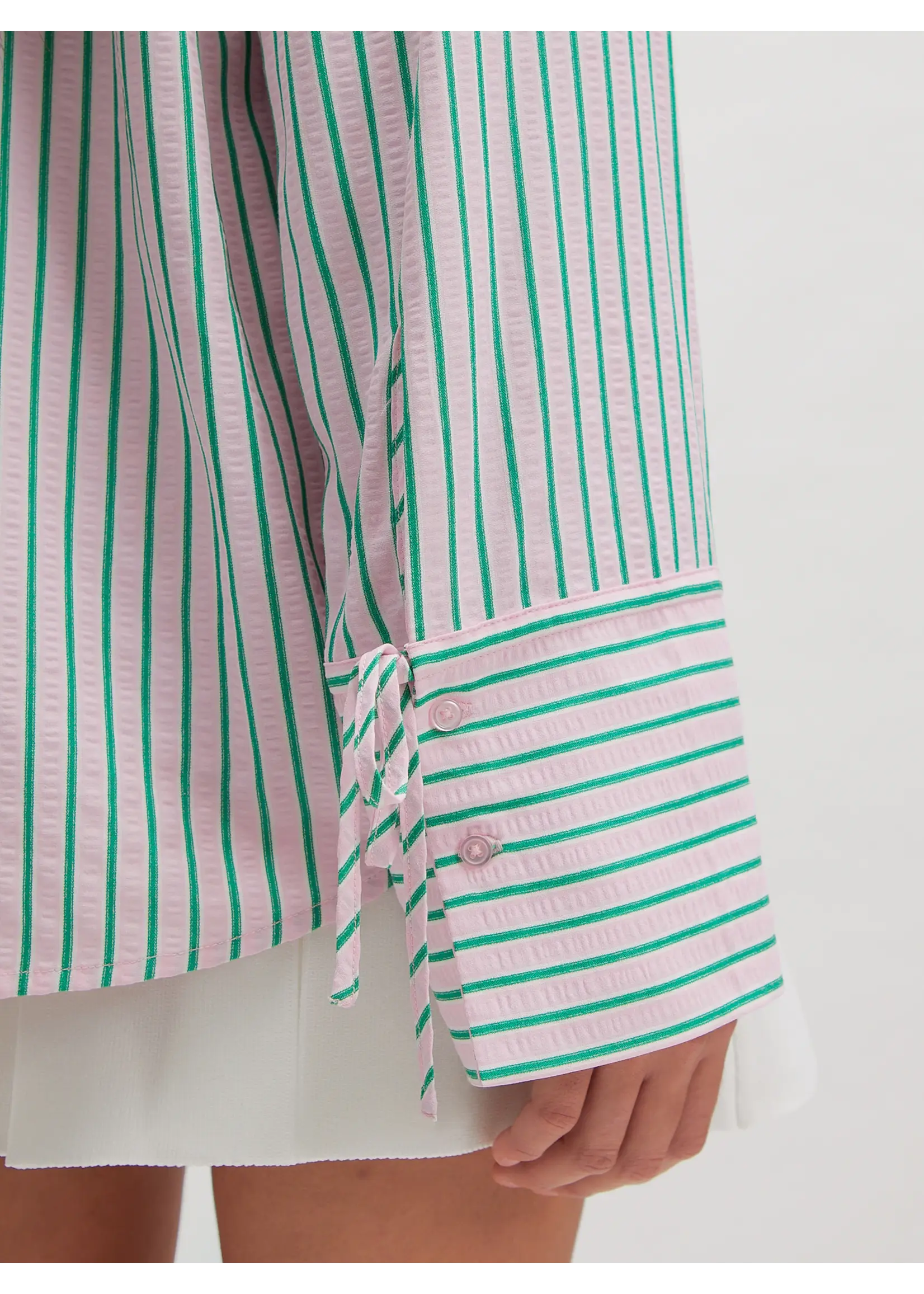 EDITED ED JURI SHIRT LS PINK/GREEN STRIPE