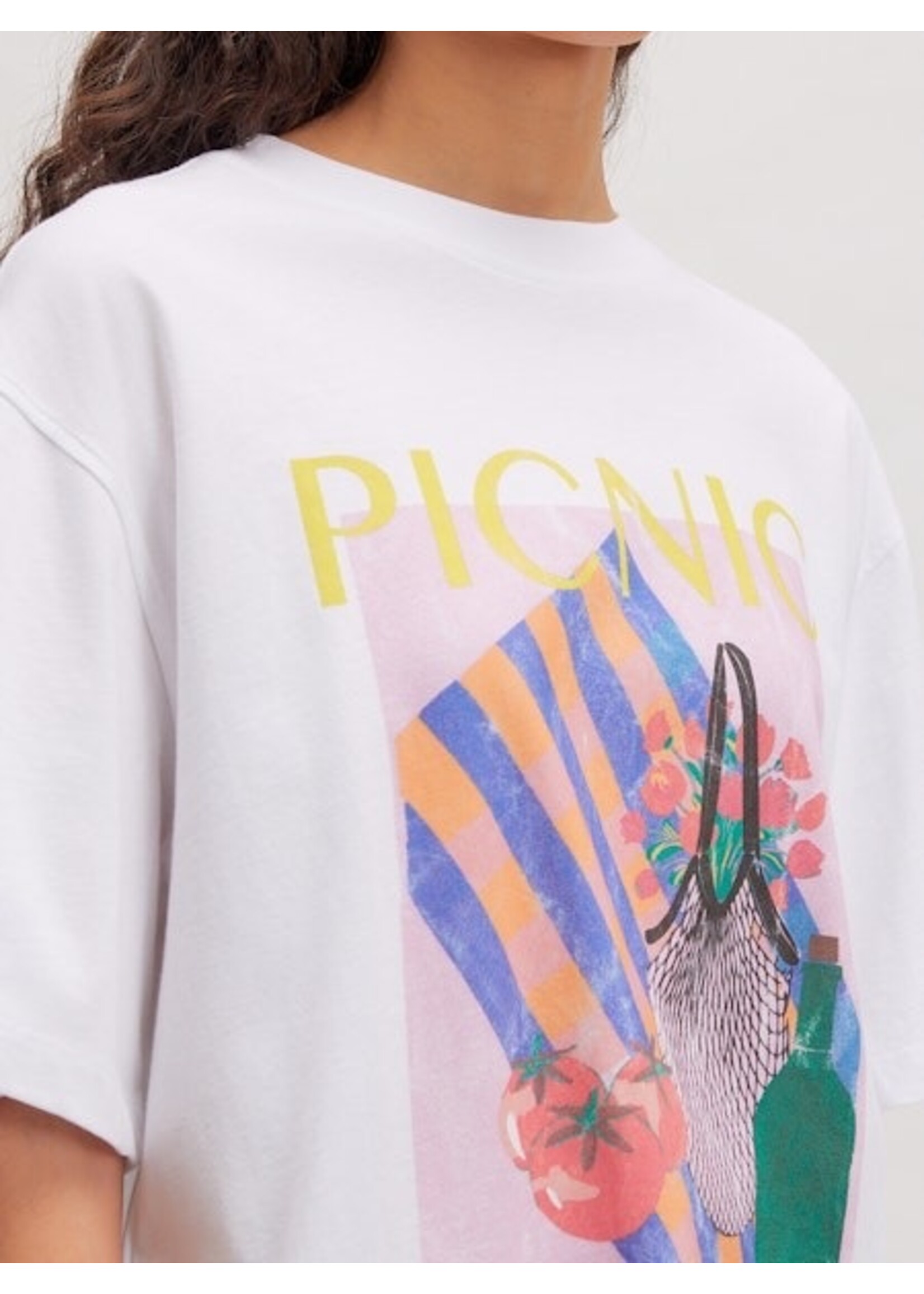 EDITED ED XIA SS TSHIRT WHITE/PICNIC  PRINT