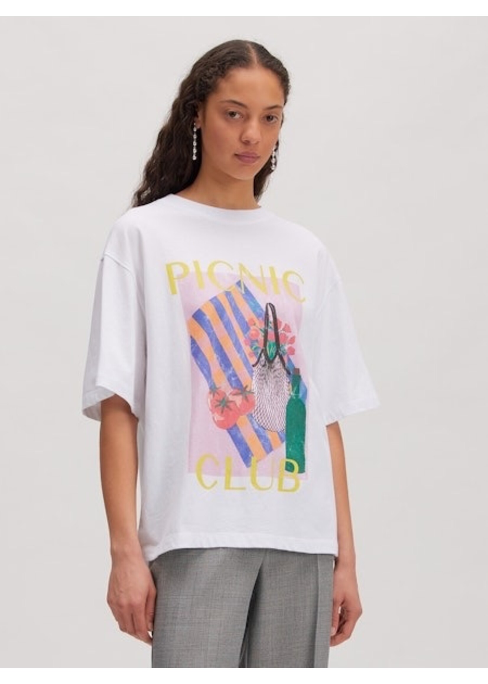 EDITED ED XIA SS TSHIRT WHITE/PICNIC  PRINT