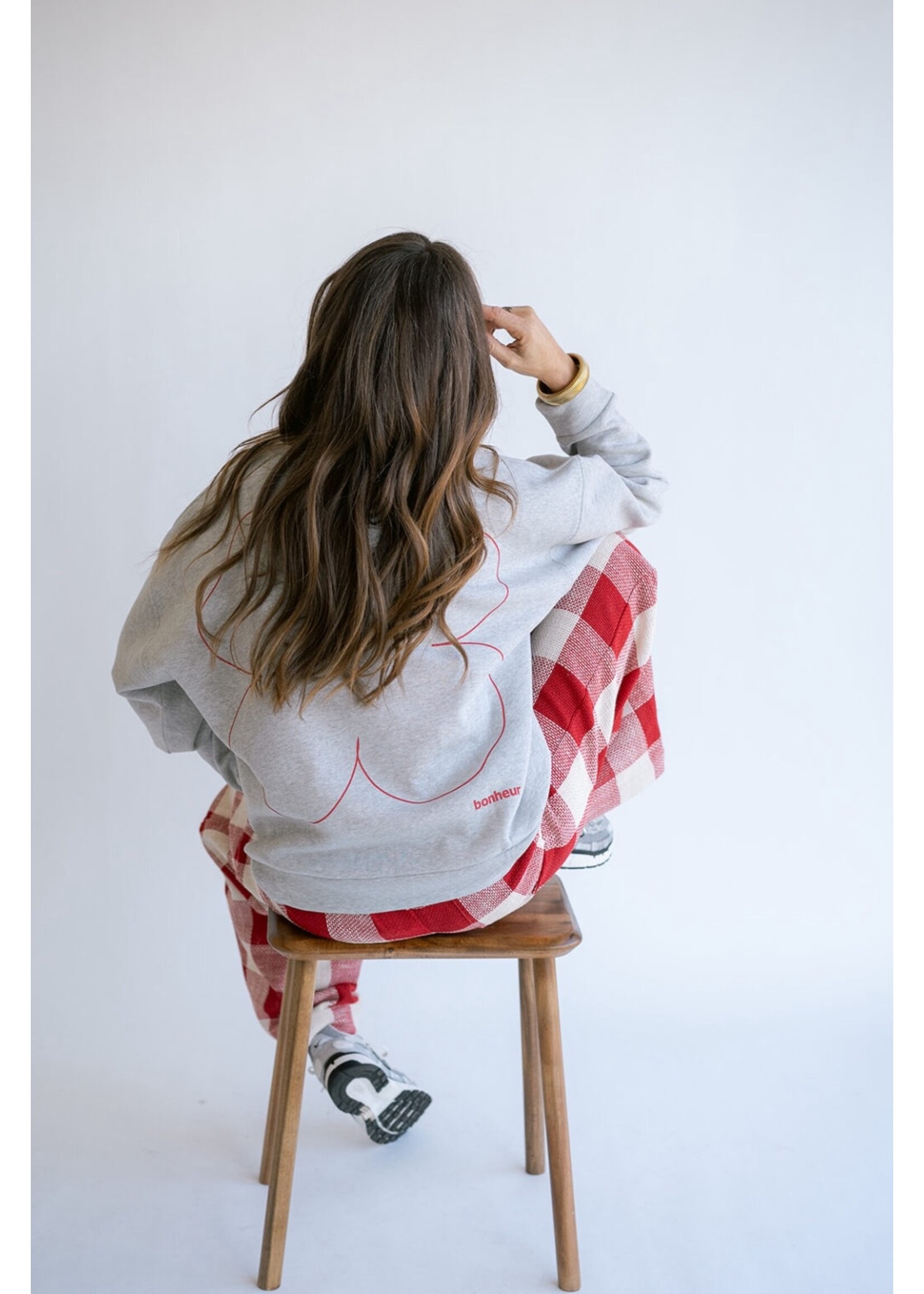 HELD HE ALBA SWEATER GREY BONHEUR RED