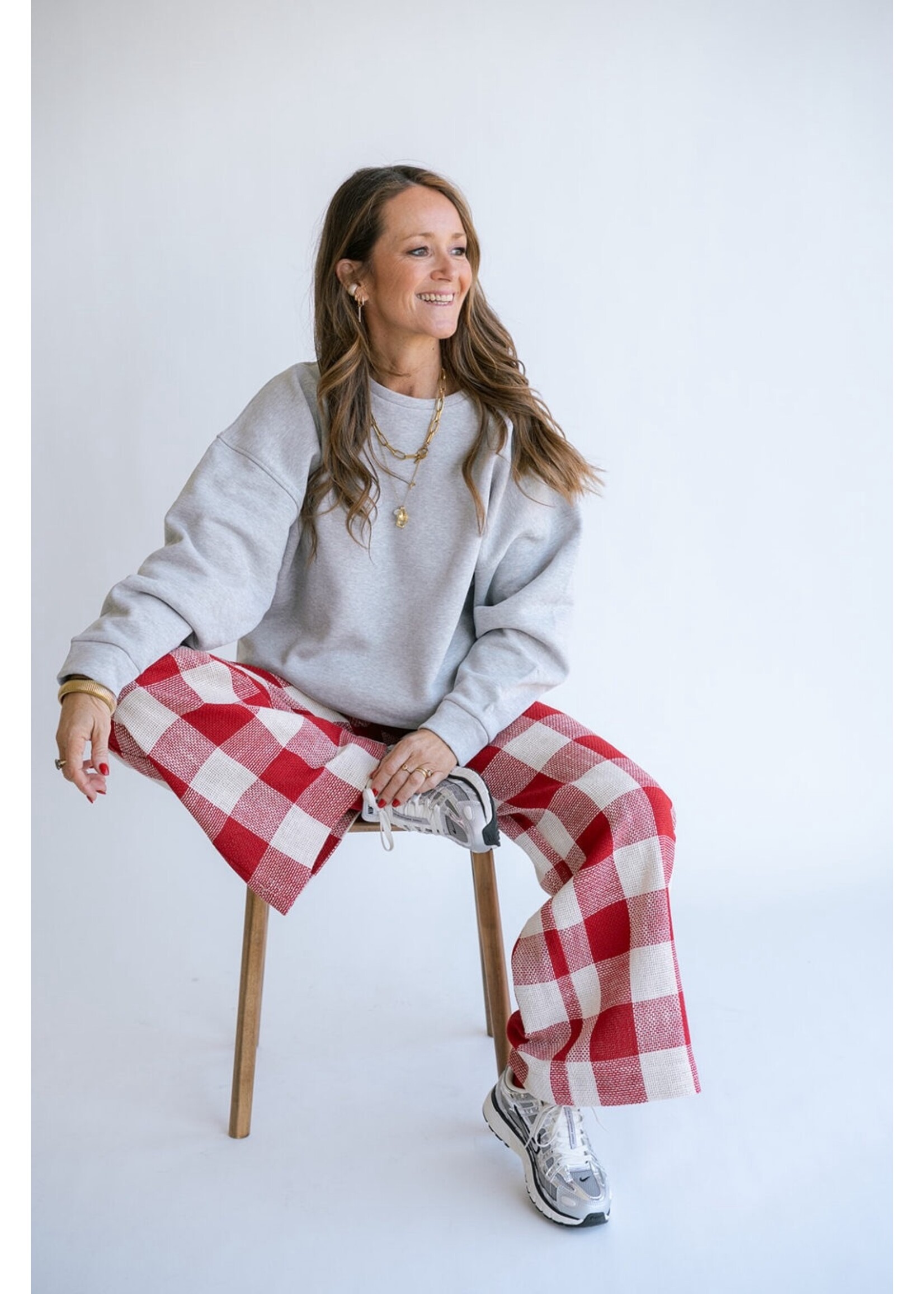 HELD HE ALBA SWEATER GREY BONHEUR RED