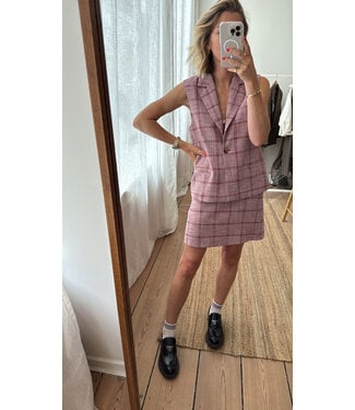 LIVTHELABEL LTL MAGGIE SKIRT BURGUNDY CHECKED