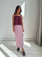LIVTHELABEL LTL CAMERON CROPPED TOP BURGUNDY LINEN