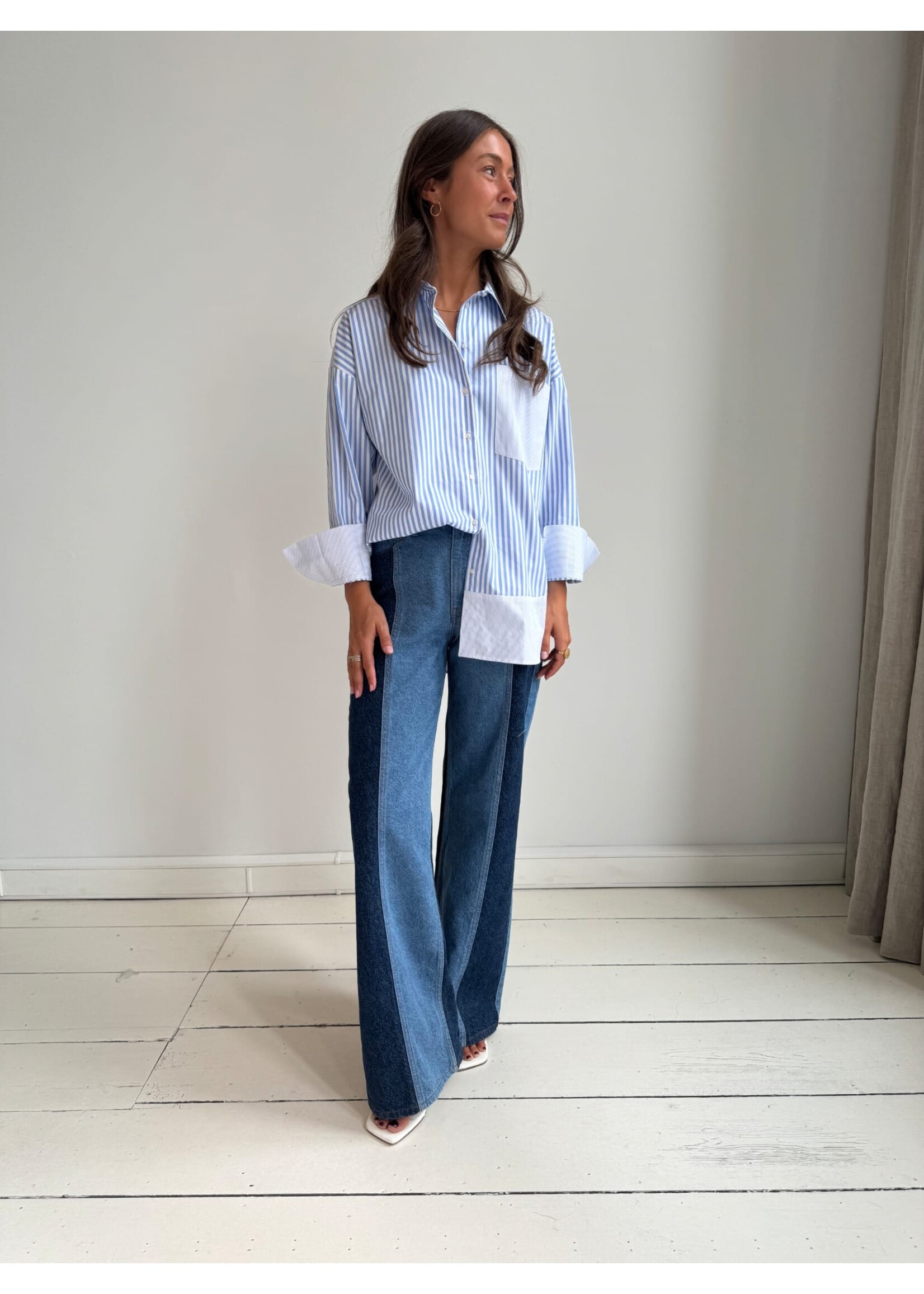 LIVTHELABEL LTL JOEY DENIM PANTS TWO COLOR BLUE