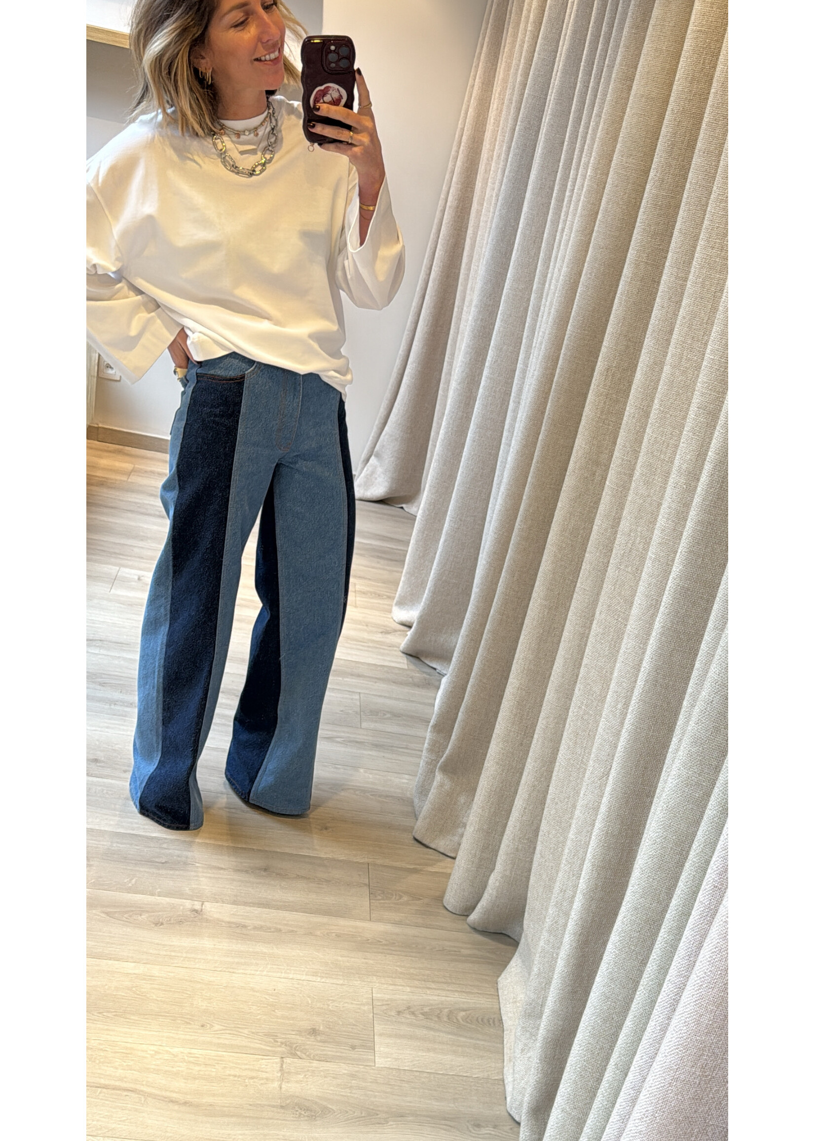 LIVTHELABEL LTL JOEY DENIM PANTS TWO COLOR BLUE