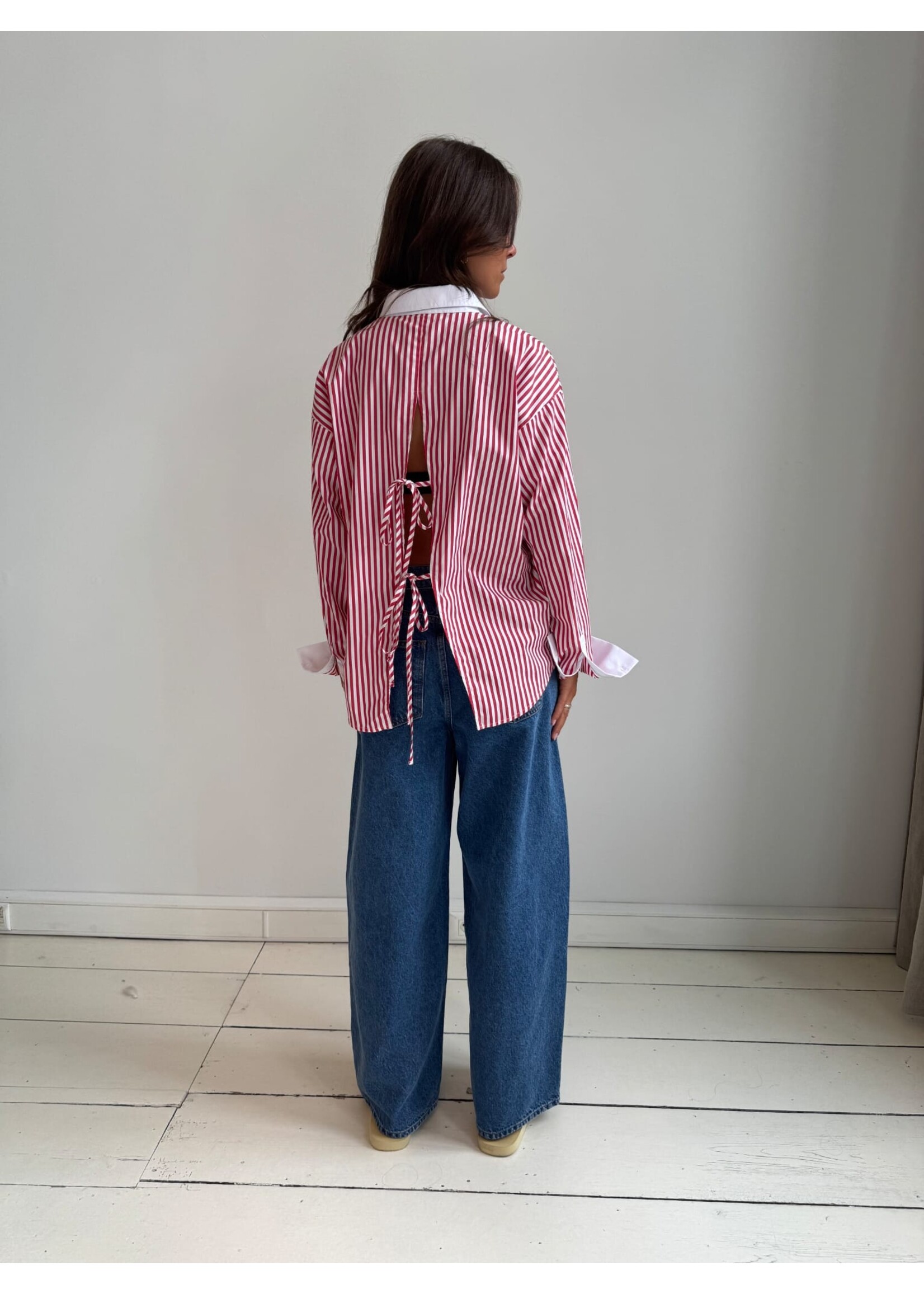 LIVTHELABEL LTL MAX SHIRT RED STRIPED