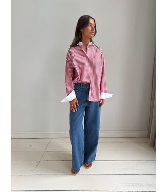 LIVTHELABEL LTL MAX SHIRT RED STRIPED