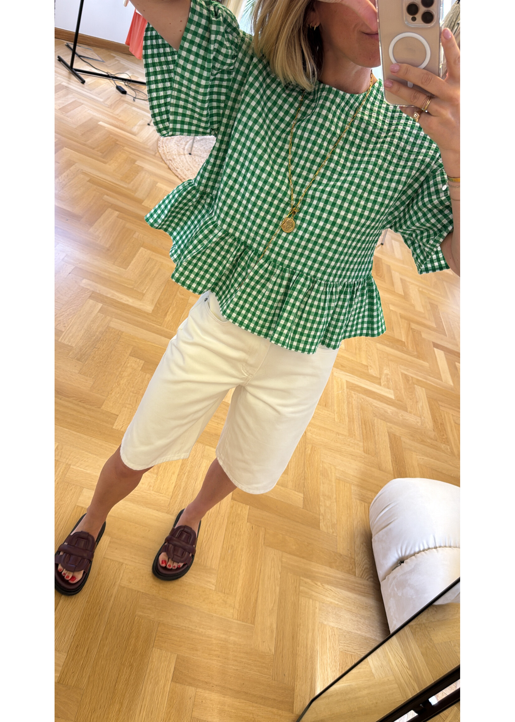 EDITED ED TUALA BLOUSE SS JELLY BEAN + EGRET