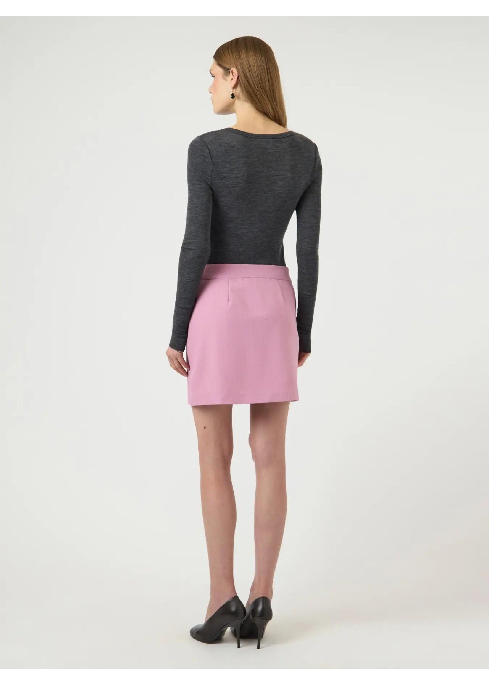 YAS YASTUMLA HW SHORT SKIRT MOONLITE MAUVE/WHITE