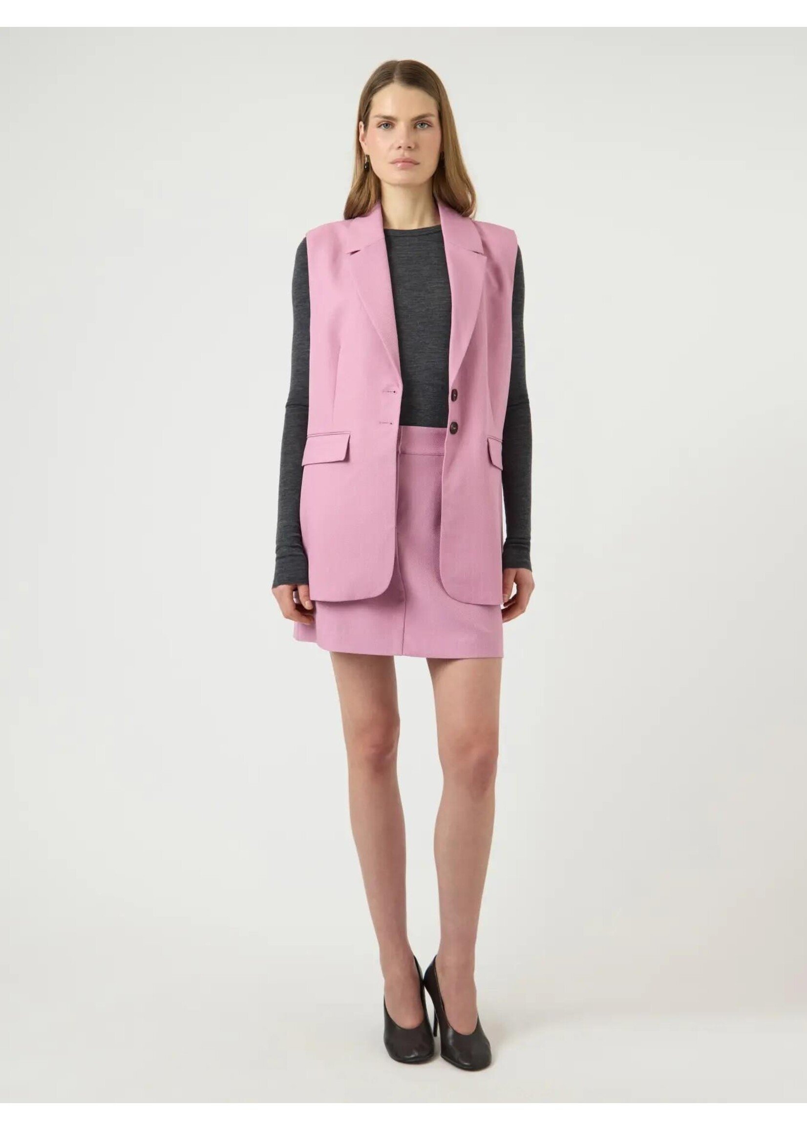 YAS YASTUMLA HW SHORT SKIRT MOONLITE MAUVE/WHITE