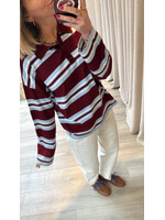 YAS YASABELLE LS POLO KNIT RHODODENDRON STRIPES
