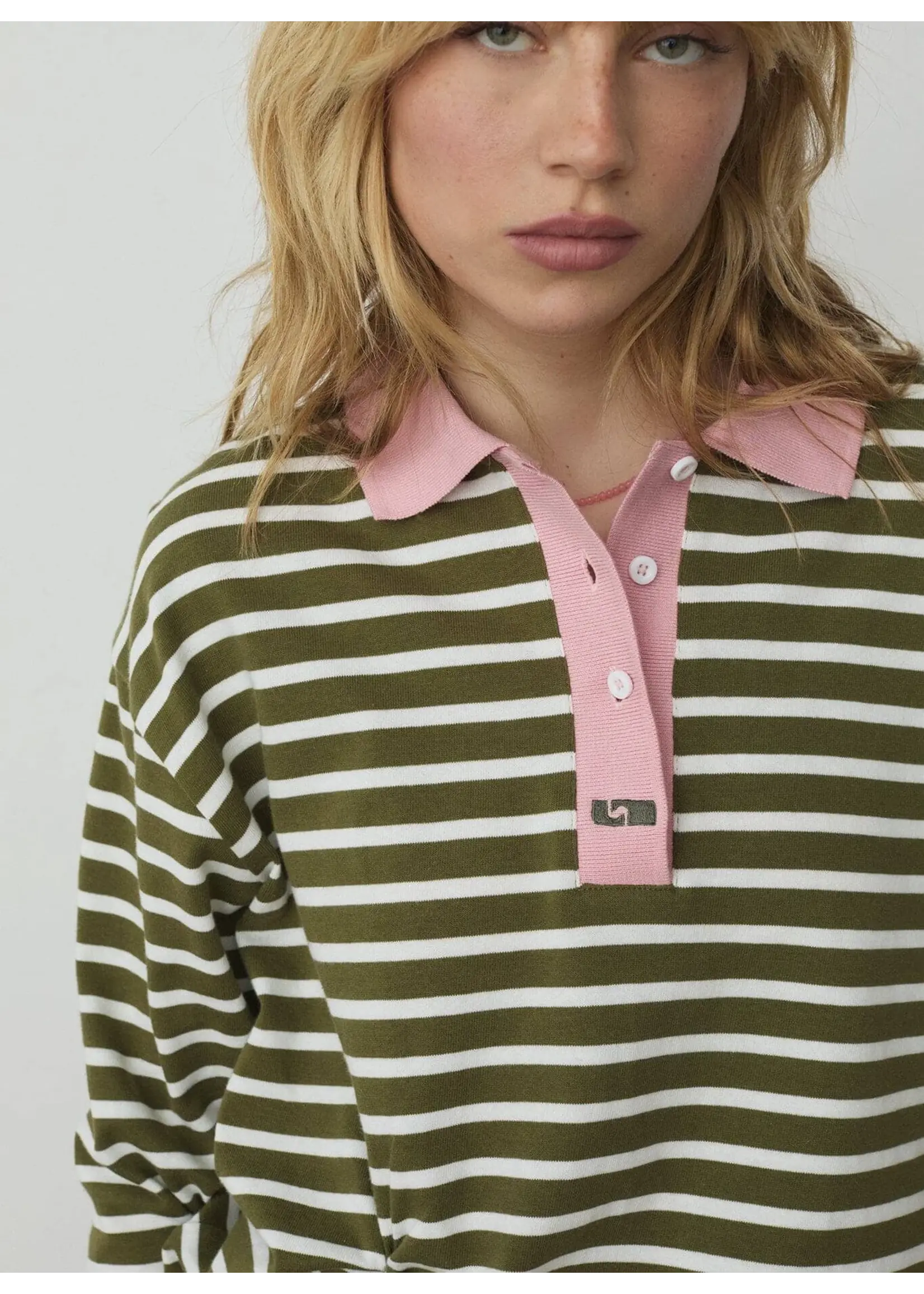 LAAGAM LA DUSE LS POLO KHAKI STRIPED
