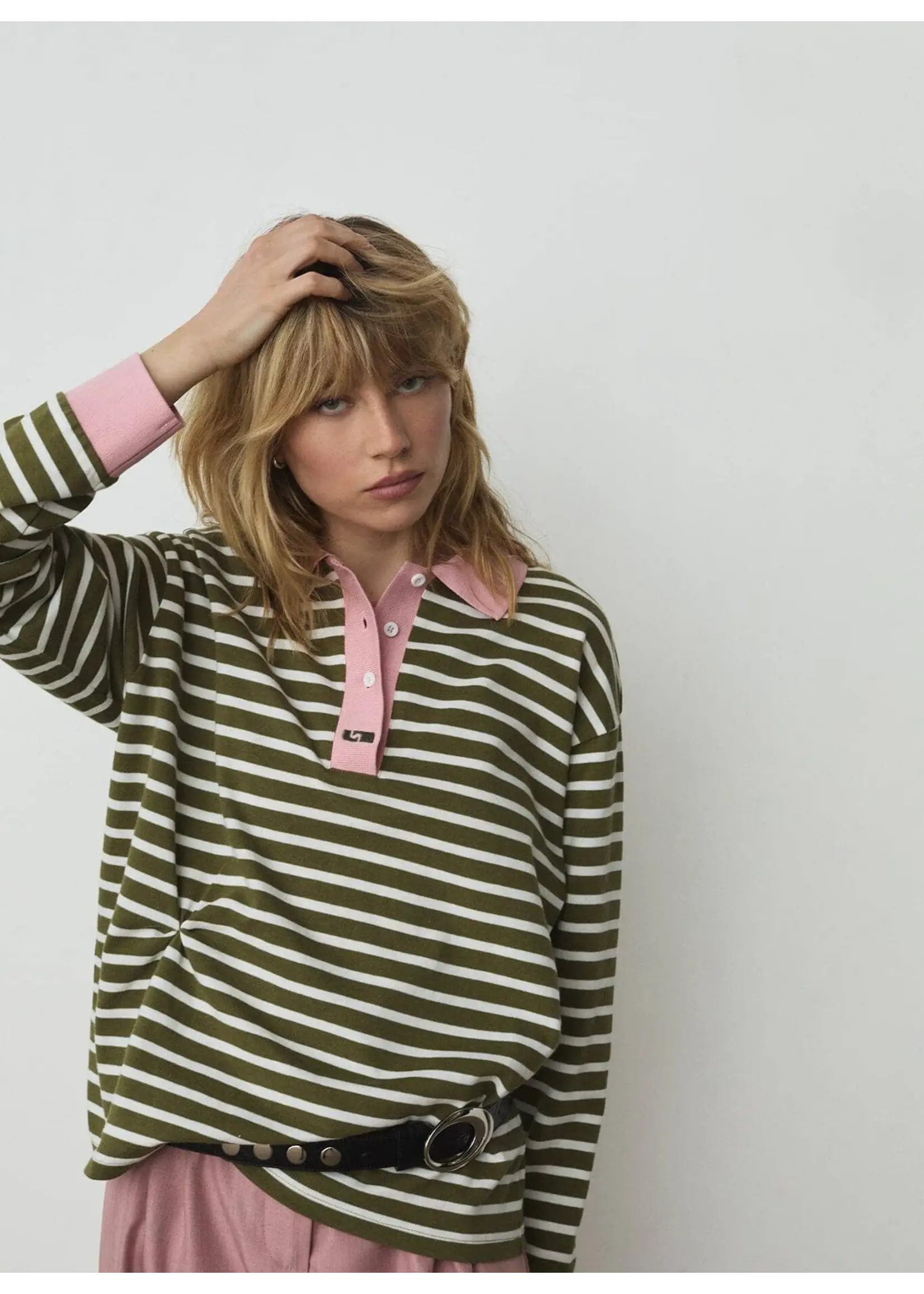 LAAGAM LA DUSE LS POLO KHAKI STRIPED