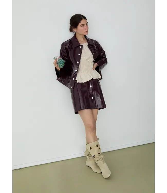 LAAGAM LA LENA SHORT SKIRT PLUM