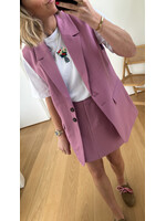 YAS YASTUMLA SL WAISTCOAT MOONLITE MAUVE/WHITE