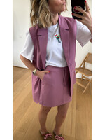 YAS YASTUMLA HW SHORT SKIRT MOONLITE MAUVE/WHITE