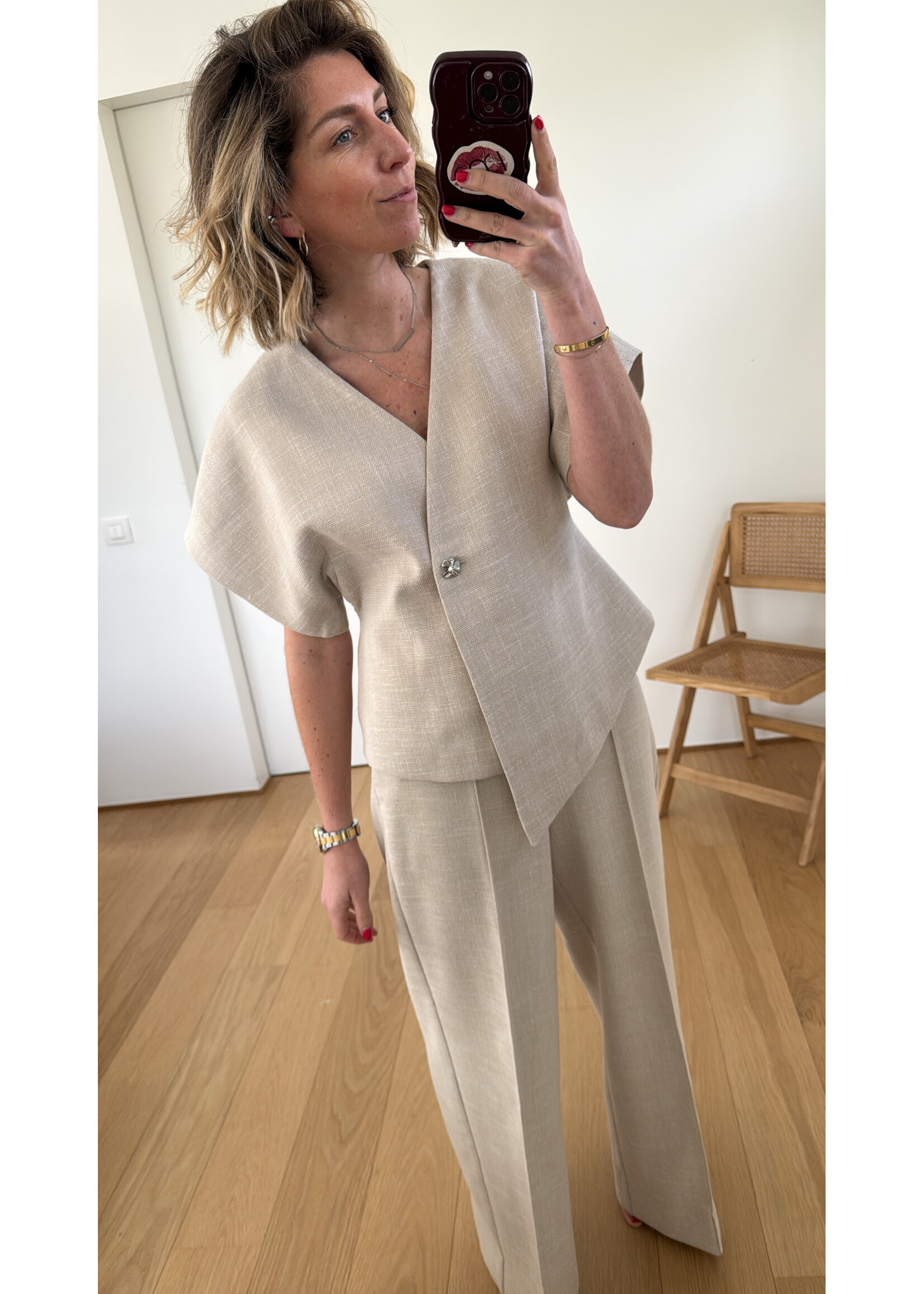 YAS YASCOMIRA SS BLAZER OATMEAL