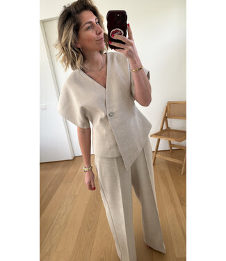 YAS YASCOMIRA SS BLAZER OATMEAL