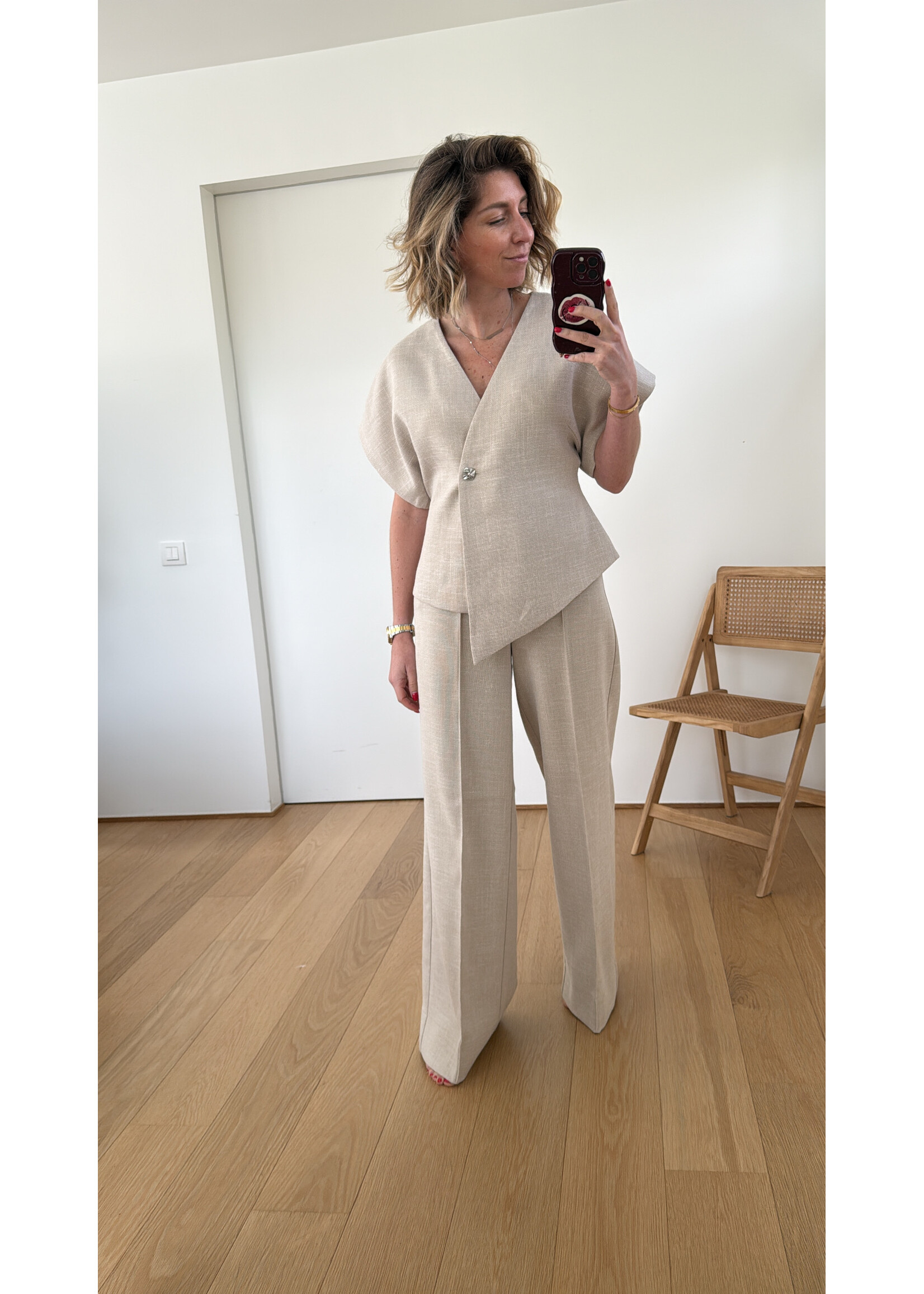 YAS YASCOMIRA SS BLAZER OATMEAL