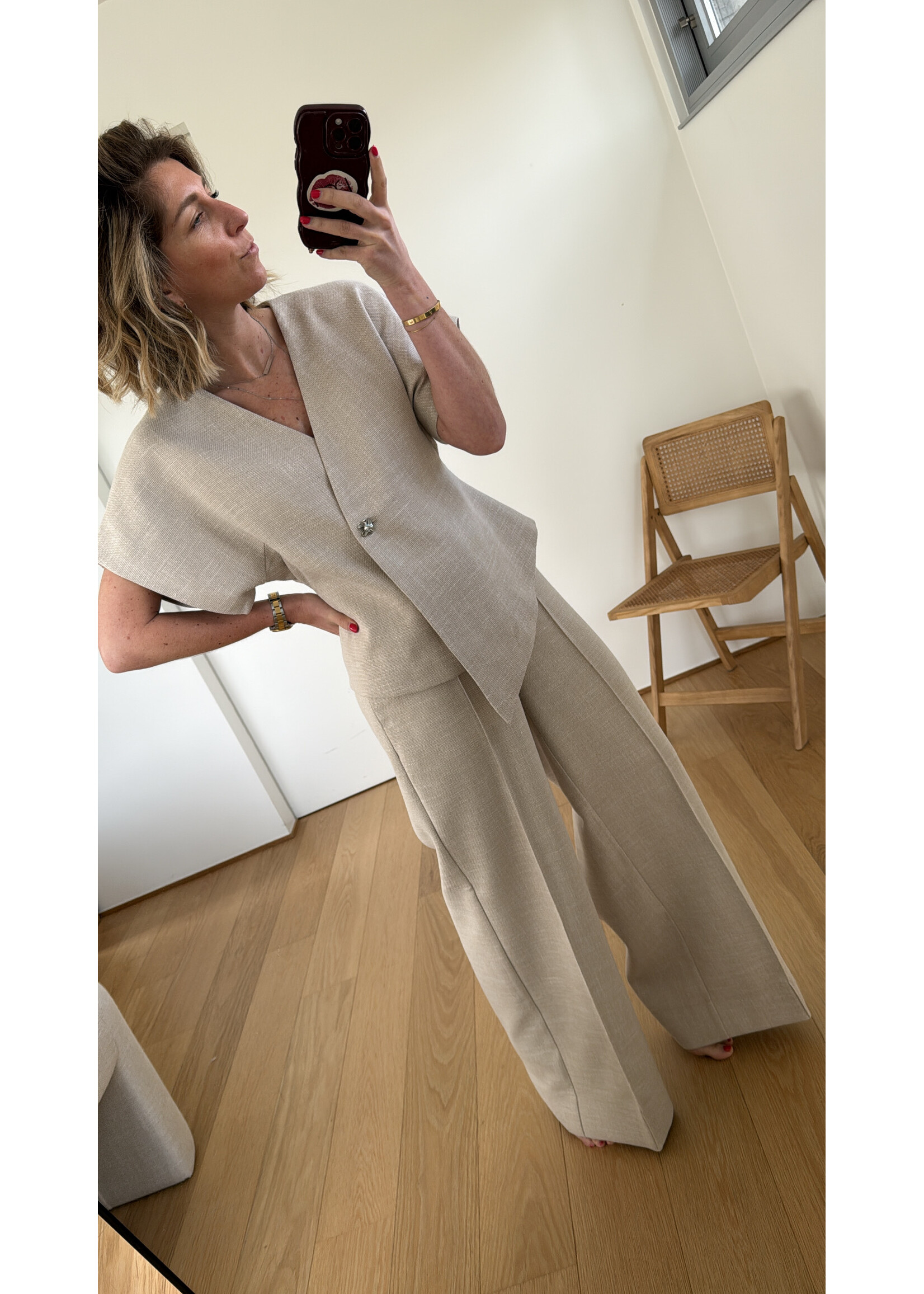 YAS YASCOMIRA SS BLAZER OATMEAL