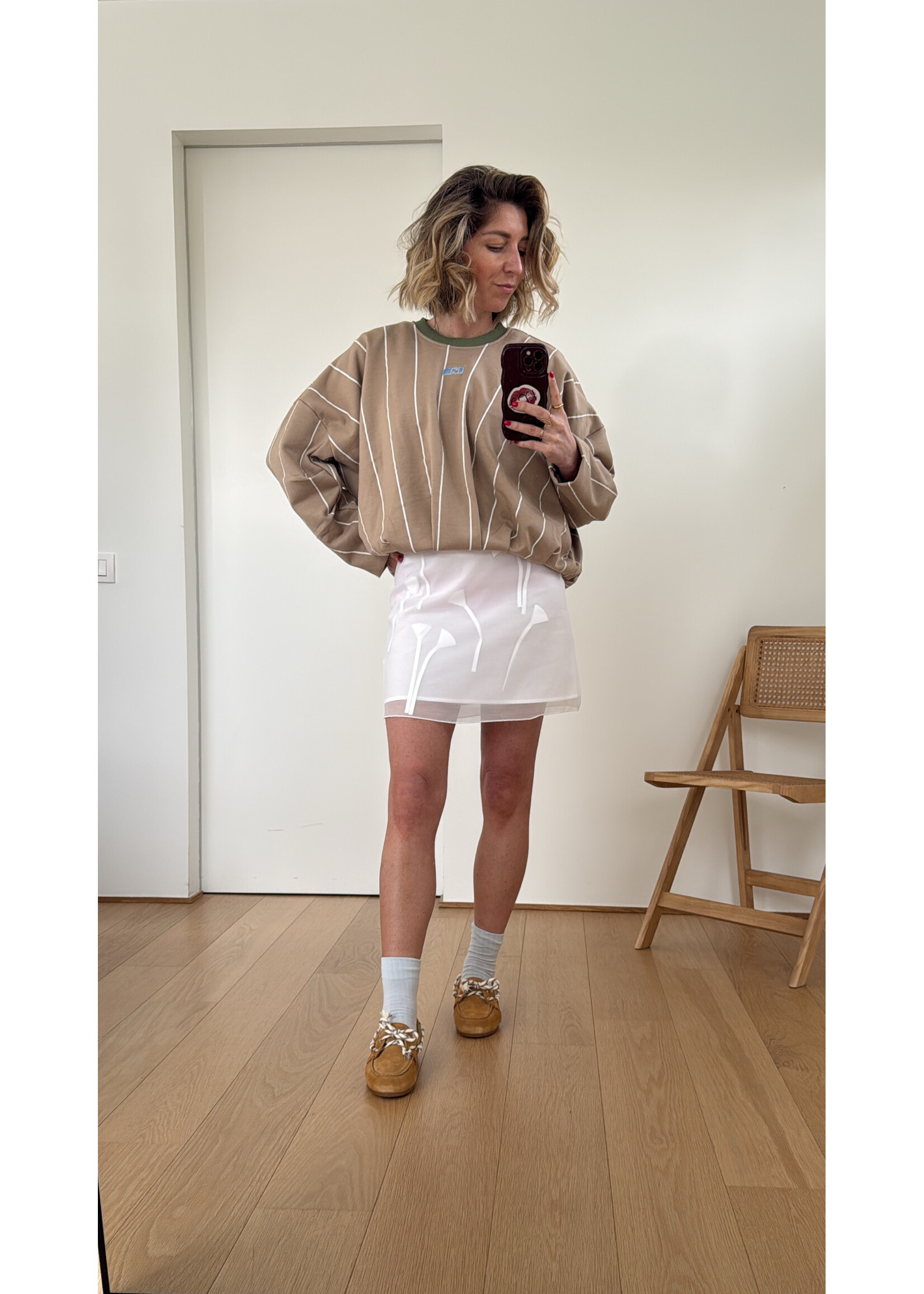 LAAGAM LA KELLY SWEAT BEIGE STRIPED