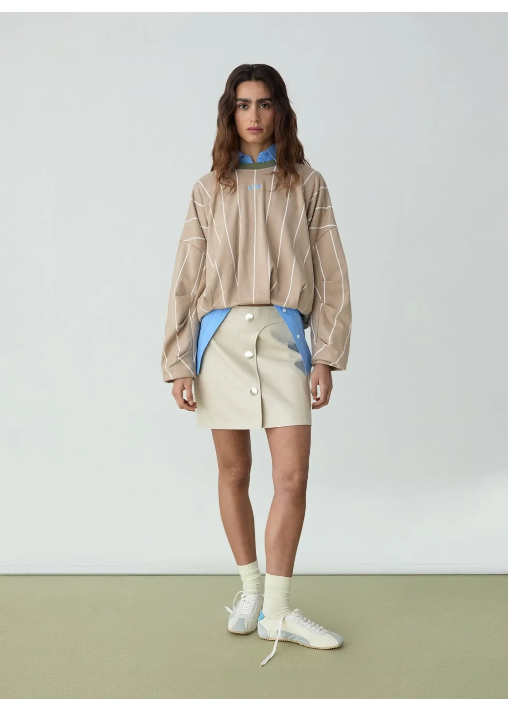 LAAGAM LA KELLY SWEAT BEIGE STRIPED