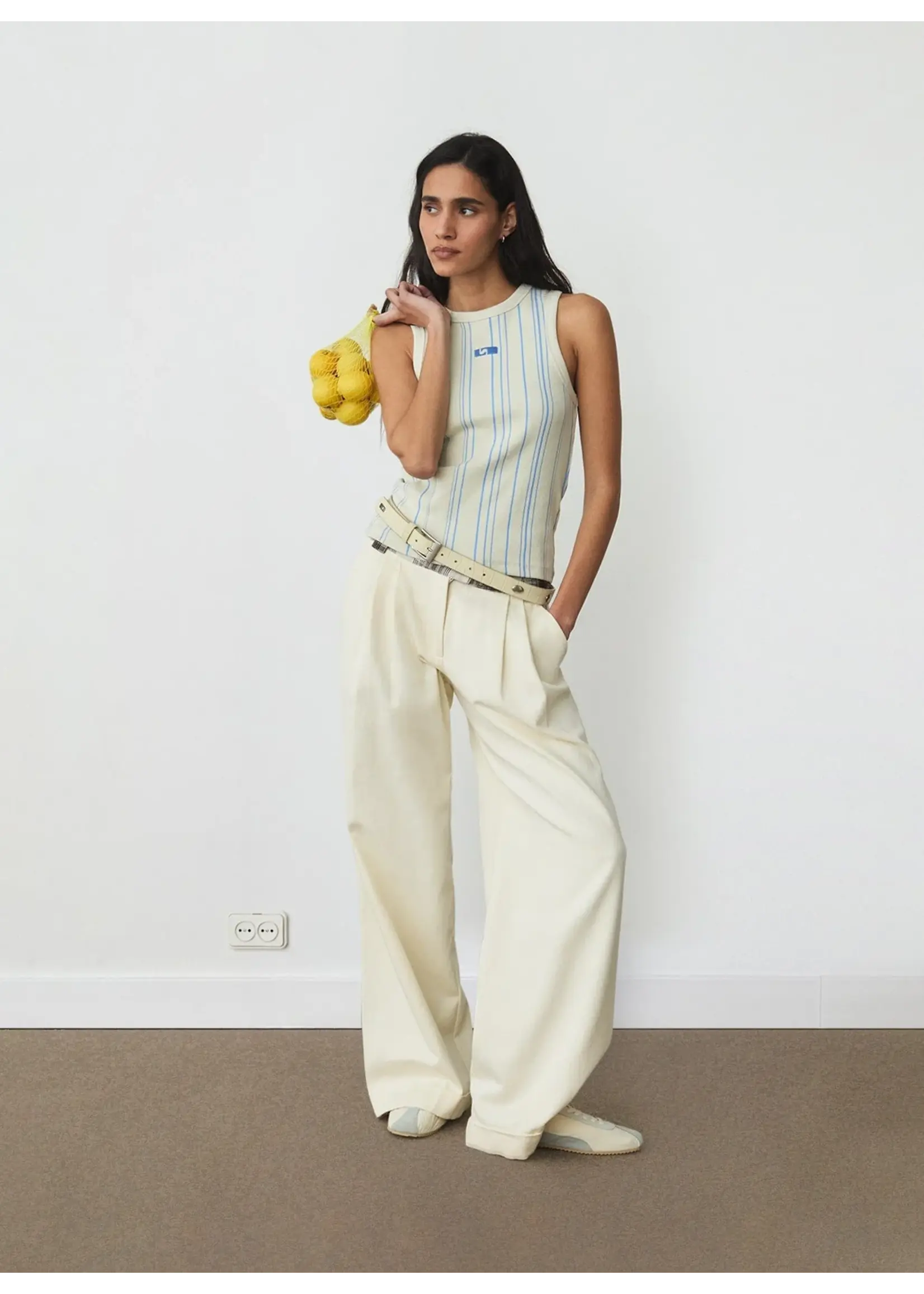 LAAGAM LA LOGO TANK TOP BLUE STRIPED