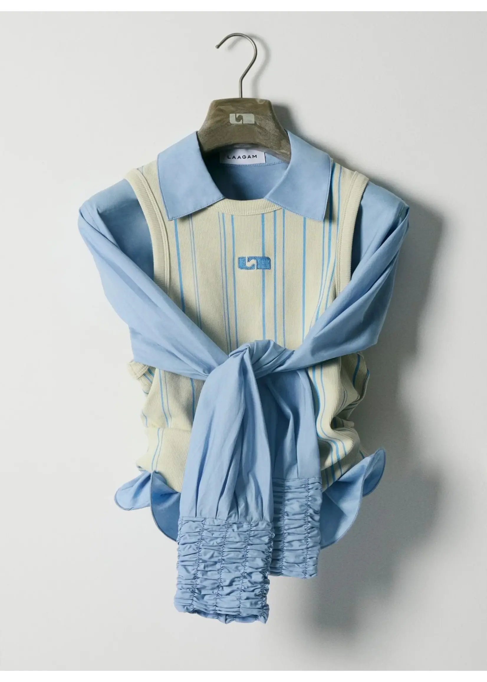 LAAGAM LA LOGO TANK TOP BLUE STRIPED