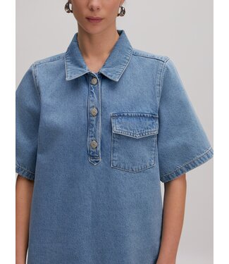 EDITED ED ASTA DENIM DRESS SS LIGHT BLUE