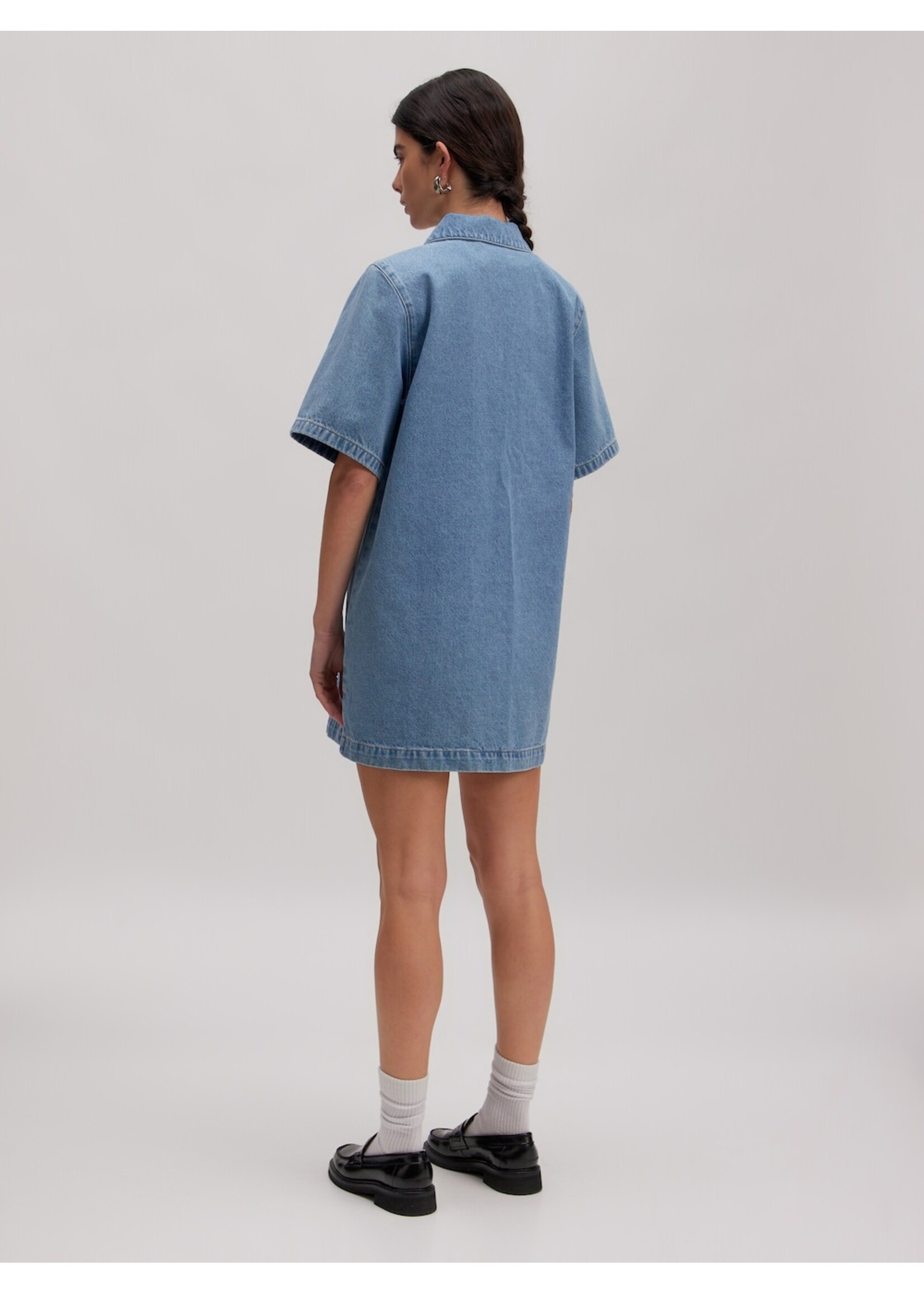 EDITED ED ASTA DENIM DRESS SS LIGHT BLUE