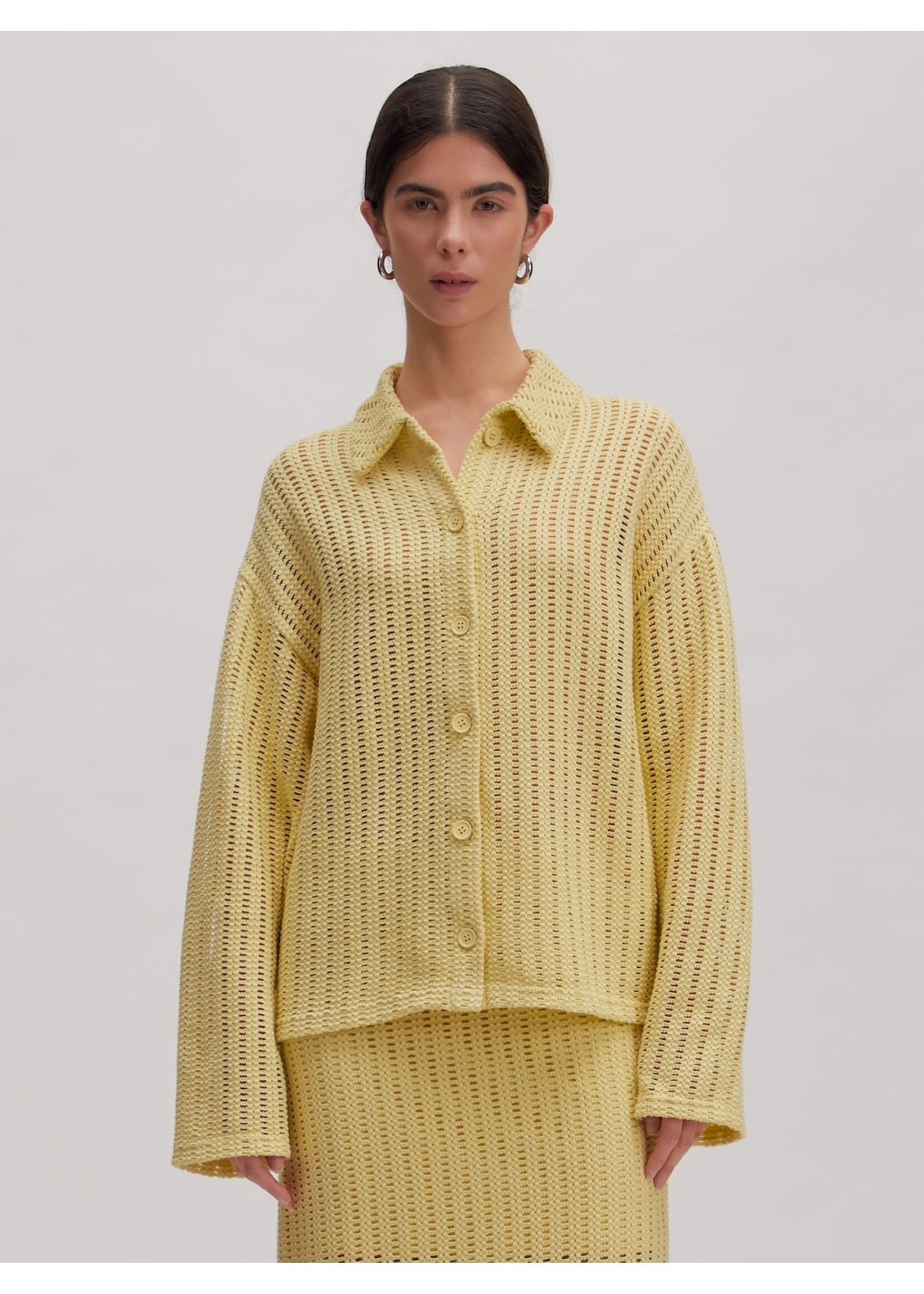 EDITED ED NEO POLO SHIRT LS DUSTY YELLOW