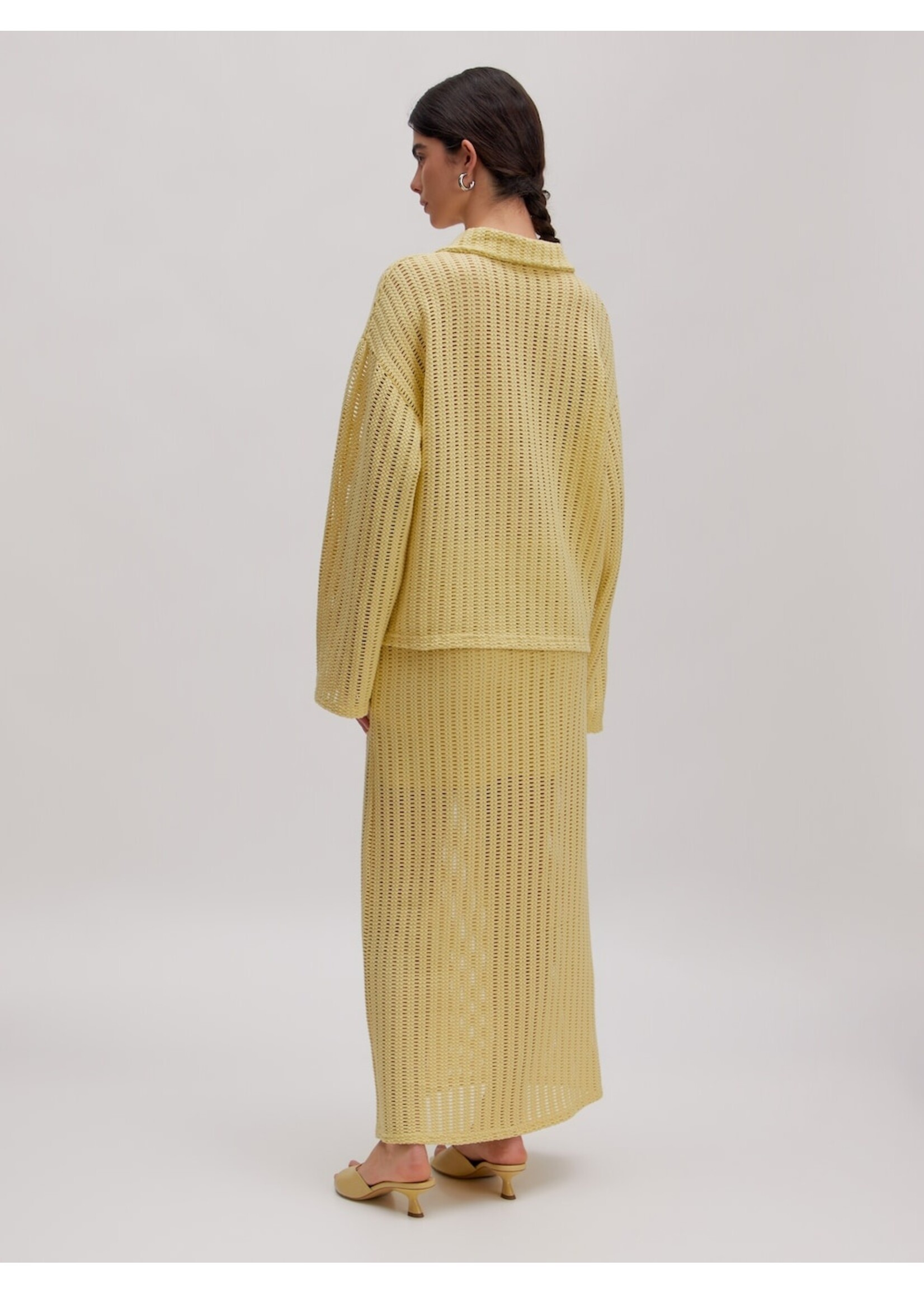 EDITED ED NEO POLO SHIRT LS DUSTY YELLOW