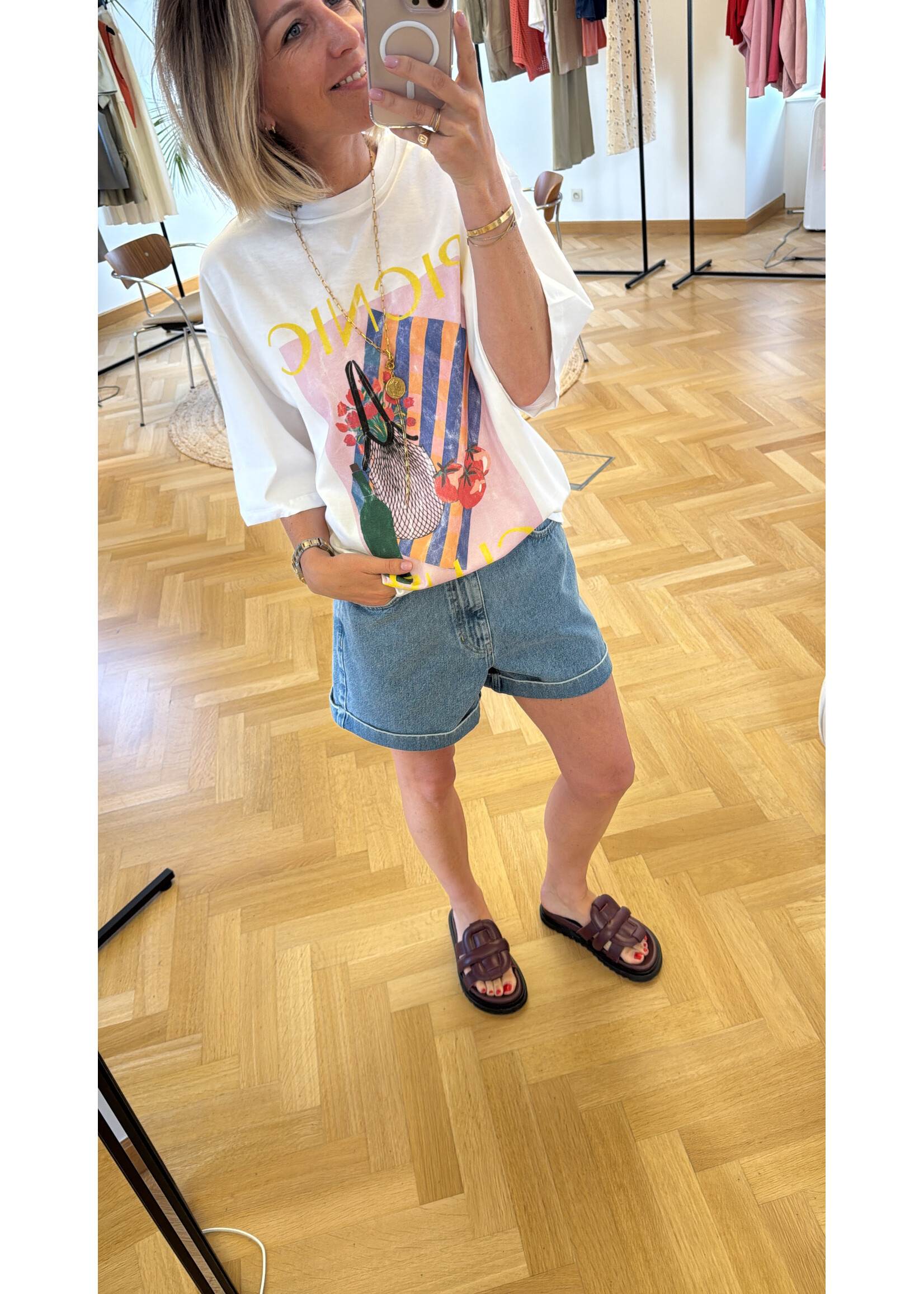 EDITED ED TELA DENIM SHORTS LIGHT BLUE