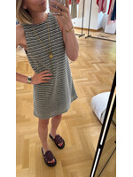 EDITED ED BENEDICTA DRESS SL STRIPES BLACK + CREAM