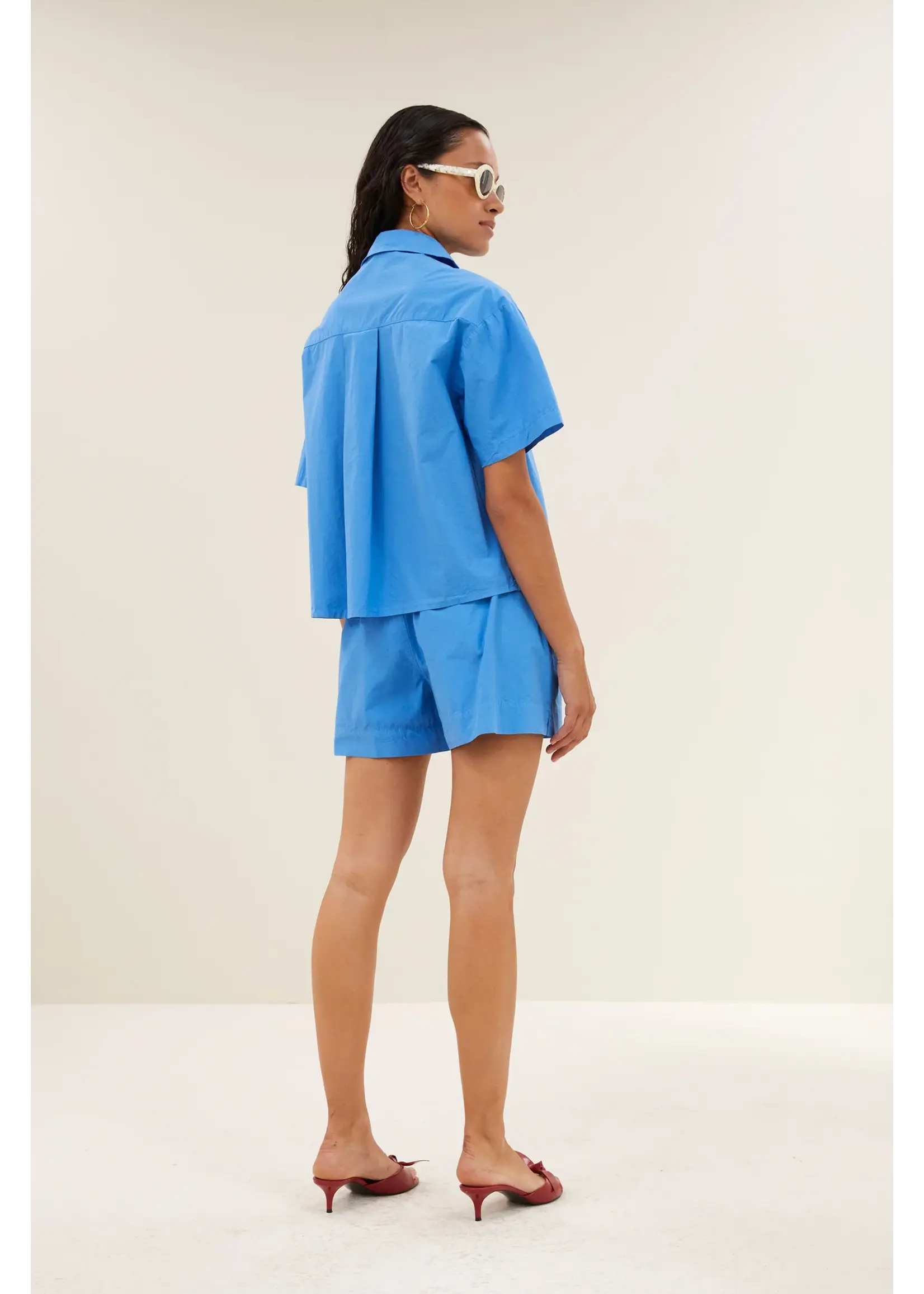 BY-BAR BB MARA POPLIN SS BLOUSE REGATTA BLUE