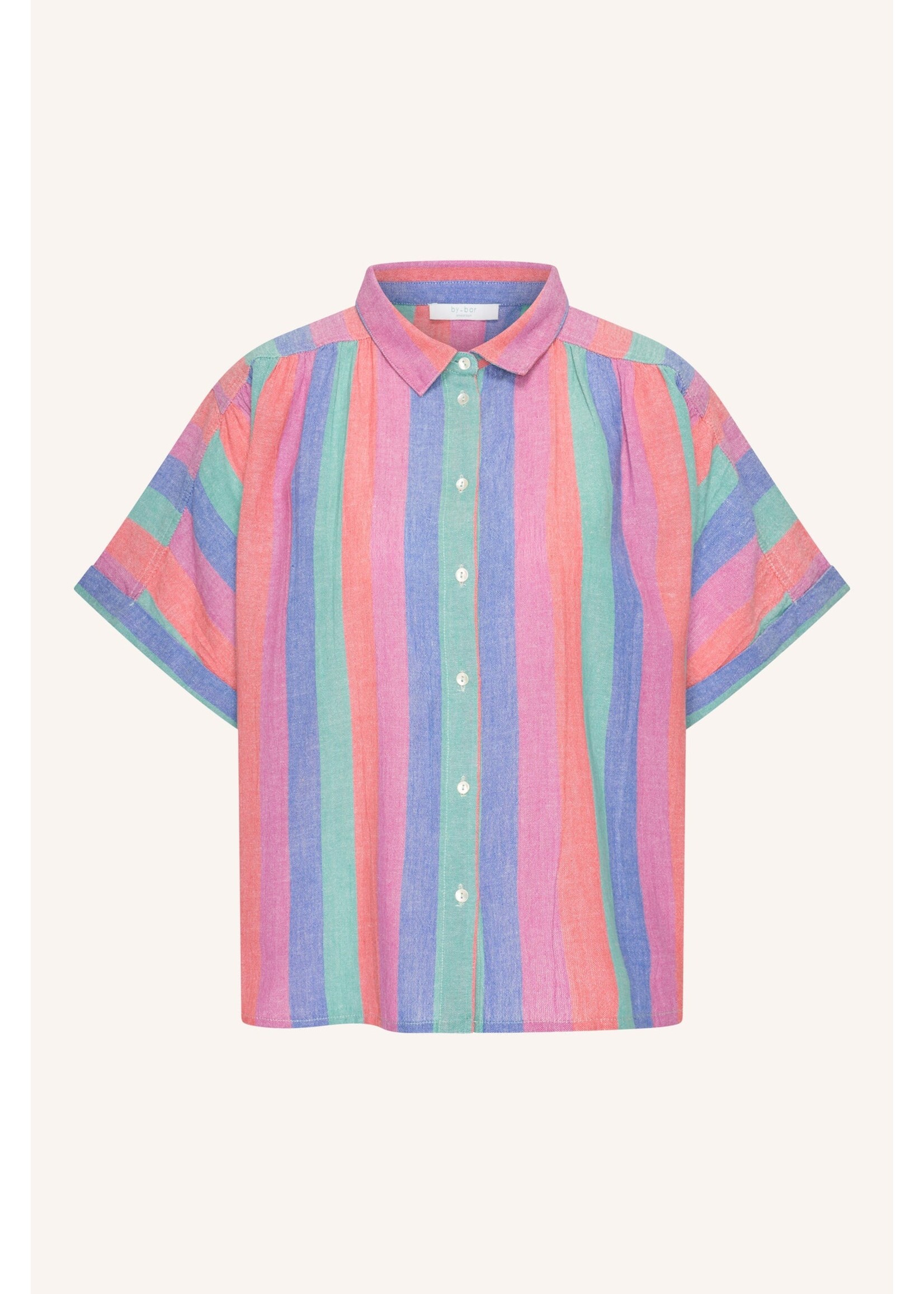 BY-BAR BB SUNNY SS BLOUSE RAINBOW STRIPE