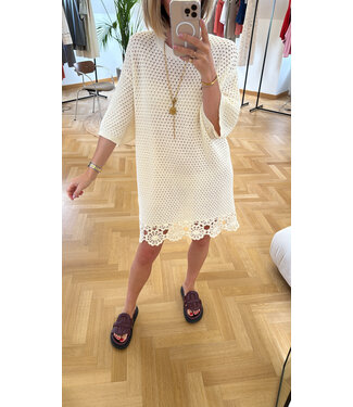 EDITED ED CONOR KNIT DRESS SS EGRET