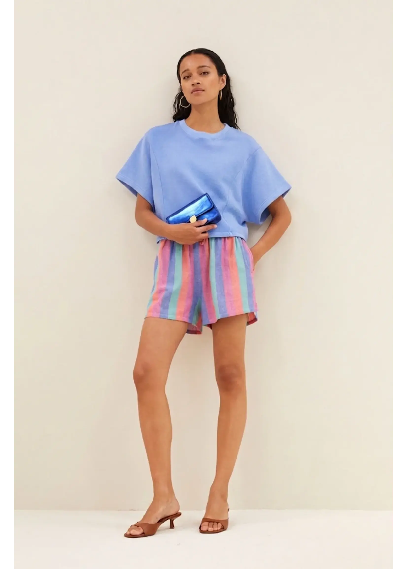 BY-BAR BB SUKI SS SWEAT TOP CITY BLUE