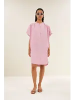 BY-BAR BB AMBER LINEN SS DRESS DUSTY PINK