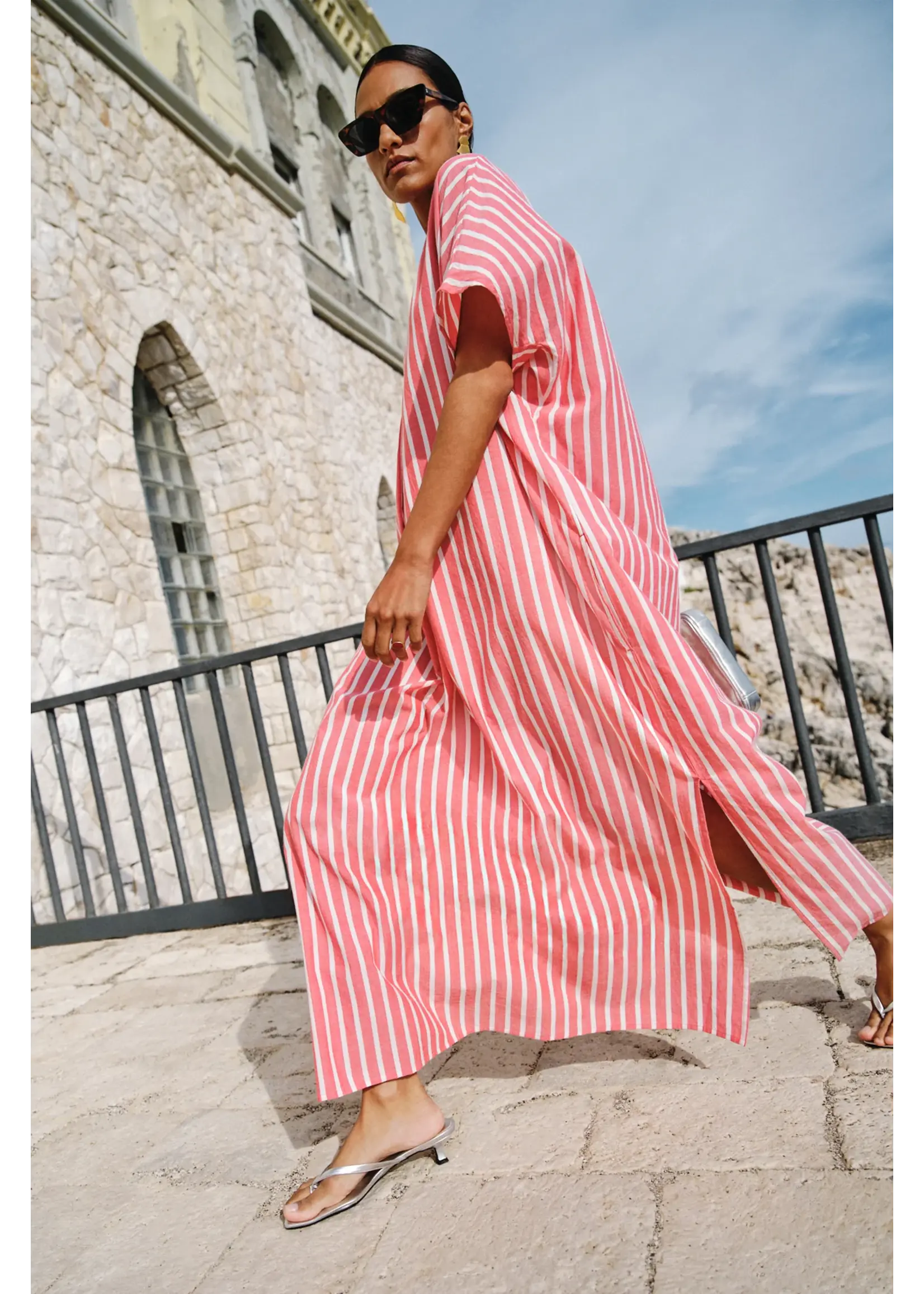 BY-BAR BB BALI SS DRESS RED STRIPE